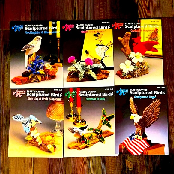 Annie’s Attic Sculptured Birds Plastic Canvas Collection of 6 Projects - Picture 1 of 7